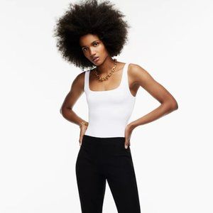 Babaton Contour Tank Bodysuit - White, Size Large